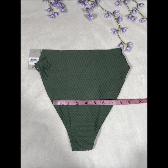NWT‎ $45 Chelsea28 Easy Retro High Waist Swim Bikini Bottoms Green [ XXS ] #3760 - Picture 11 of 11